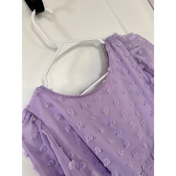 NWT Vine & Love women's textured polka dot short Sleeve Dress purple‎ Sz large - Picture 2 of 12